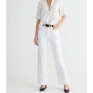 NWT J.Crew Slim Wide Leg Jean In White Wash Size 32